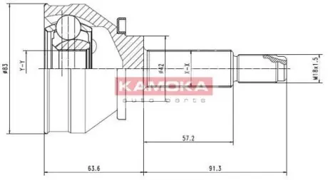 Комплект шарнiрний привiдного валу KAMOKA 6640