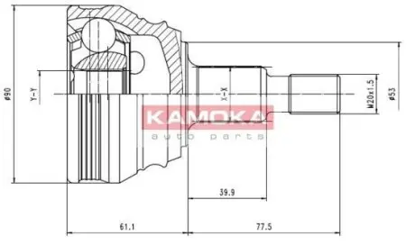 Комплект шарнирный приводного вала KAMOKA 6680