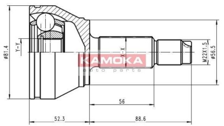 К-т шарнiрний привiдного валу KAMOKA 6708