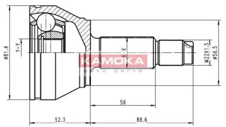 Комплект шарнирный приводного вала KAMOKA 6708
