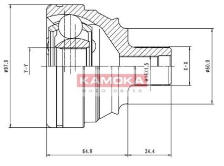 К-т шарнiрний привiдного валу KAMOKA 6738