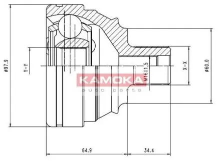 Комплект шарнiрний привiдного валу KAMOKA 6738