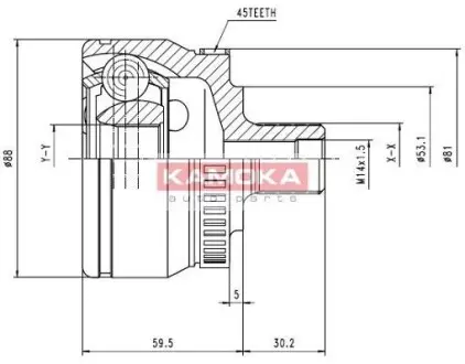Комплект шарнiрний привiдного валу KAMOKA 6762