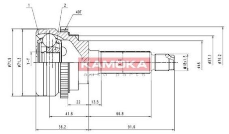 К-т шарнiрний привiдного валу KAMOKA 6944