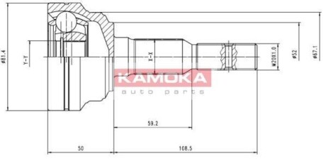 К-т шарнiрний привiдного валу KAMOKA 6952