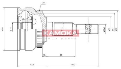 К-т шарнiрний привiдного валу KAMOKA 6956