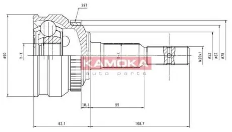 Комплект шарнирный приводного вала KAMOKA 6956