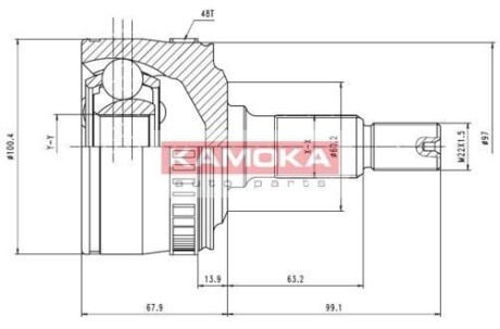 К-т шарнiрний привiдного валу KAMOKA 7046