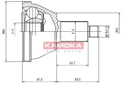 Комплект шарнирный приводного вала KAMOKA 7084
