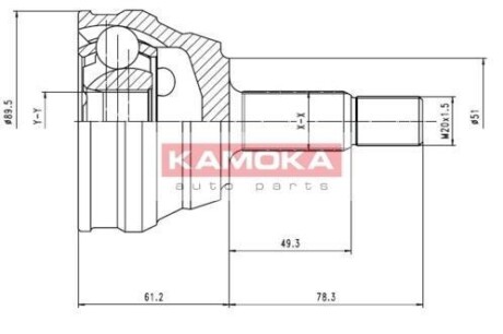 К-т шарнiрний привiдного валу KAMOKA 7094