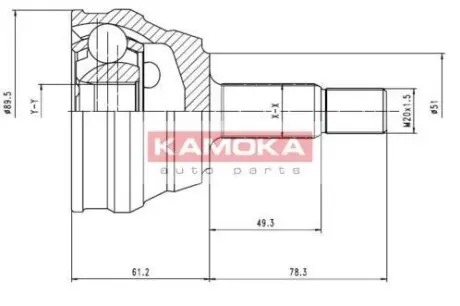 Комплект шарнiрний привiдного валу KAMOKA 7094