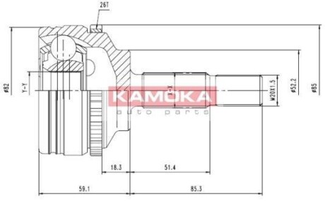 К-т шарнiрний привiдного валу KAMOKA 7140