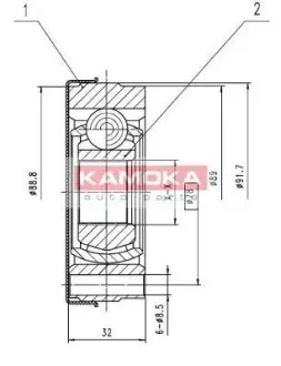 Комплект шарнирный приводного вала KAMOKA 8010