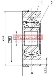 К-т шарнiрний привiдного валу KAMOKA 8096