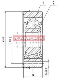 Комплект шарнирный приводного вала KAMOKA 8096