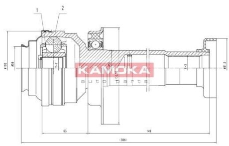 К-т шарнiрний привiдного валу KAMOKA 8711