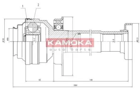 Комплект шарнiрний привiдного валу KAMOKA 8711