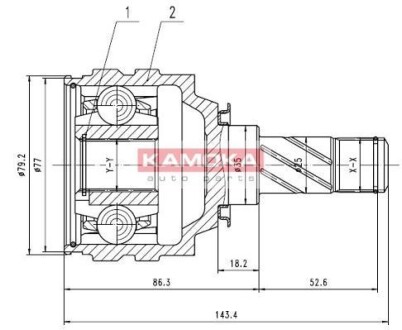 К-т шарнiрний привiдного валу KAMOKA 8717