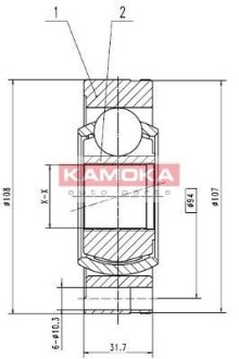 К-т шарнiрний привiдного валу KAMOKA 8738