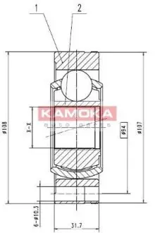 Комплект шарнiрний привiдного валу KAMOKA 8738