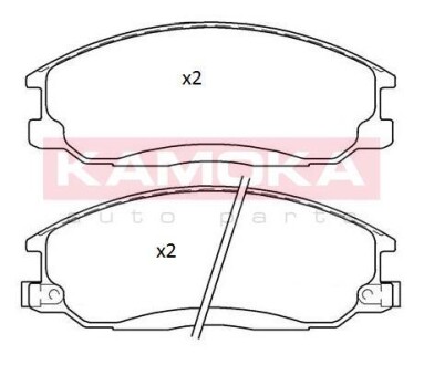 Гальмiвнi колодки дисковi HYUNDAI H1 00-07/SANTA FE 01-06/TRAJET 00-08 KAMOKA JQ101163