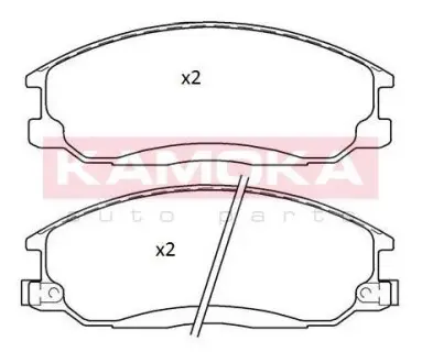 Тормозные колодки дисковые HYUNDAI H1 00-07/SANTA FE 01-06/TRAJET 00-08 KAMOKA JQ101163
