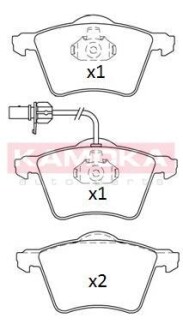 Гальмiвнi колодки дисковi переднiй мiст FORD GALAXY 95-/SEAT ALHAMBRA 95-/VW SHARAN 95- KAMOKA JQ101165