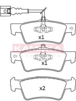 Гальмiвнi колодки дисковi VW TOUAREG 03-/MULTIVAN T5 03-/TRANSPORTER T5 03- KAMOKA JQ101306