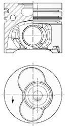 Поршень 81.01 STD VW T5 2.5TDI 03- (1-2cyl) KOLBENSCHMIDT 41 091 600