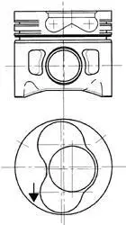 Поршень, Комплект VW 1,9TD 1Z 1-2 циліндр 80,51 KOLBENSCHMIDT 94427730
