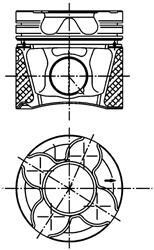 Поршень с кольцами, стандарт KOLBENSCHMIDT 99535600