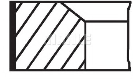 Поршневі кільця 70.80mm (+0.60) (1.2x1.2x2.5) Fiat Doblo/Palio/Punto 1.2 09- MAHLE / KNECHT 009 41 N2