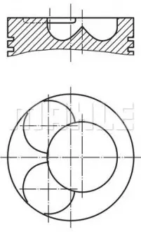 Поршень 1-2 цил (81.51mm, +0,50мм) MAHLE / KNECHT 0280602