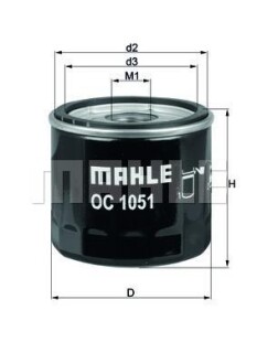 Фильтр масляный MAHLE / KNECHT OC1051