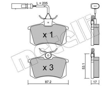 Комплект тормозных колодок (дисковых) Metelli 22-0100-3