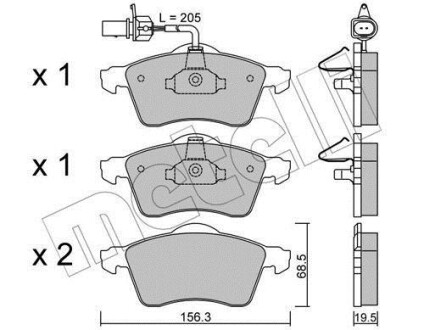 Комплект тормозных колодок (дисковых) Metelli 22-0263-1