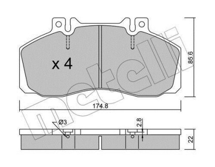 Комплект тормозных колодок (дисковых) Metelli 22-0267-0