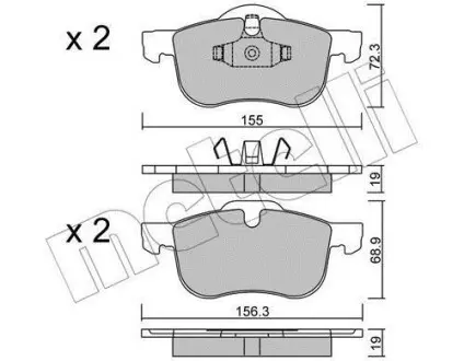 Комплект тормозных колодок (дисковых) Metelli 22-0309-0