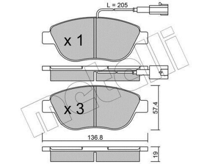 Комплект тормозных колодок (дисковых) Metelli 22-0322-0