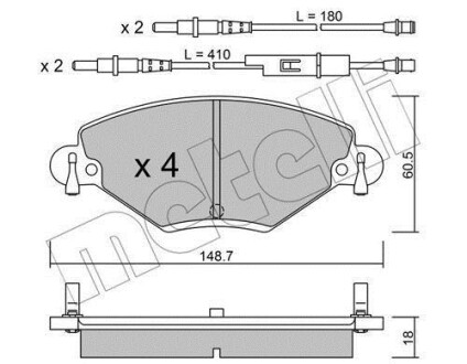 Комплект тормозных колодок (дисковых) Metelli 22-0331-0