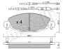 Комплект гальмівних колодок (дискових) Metelli 22-0332-0 (фото 2)