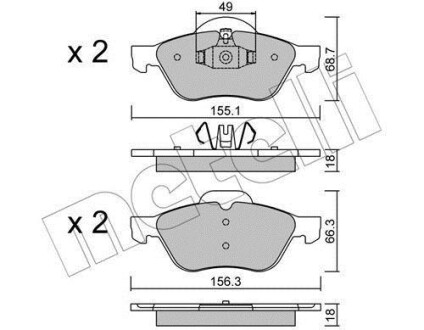 Комплект тормозных колодок (дисковых) Metelli 22-0335-1 (фото 1)