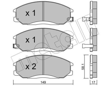 Комплект гальмівних колодок (дискових) Metelli 22-0364-0 (фото 1)