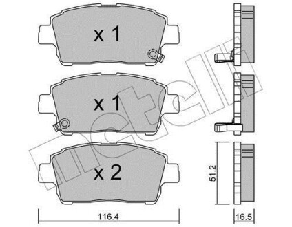 Комплект тормозных колодок (дисковых) Metelli 22-0423-0 (фото 1)