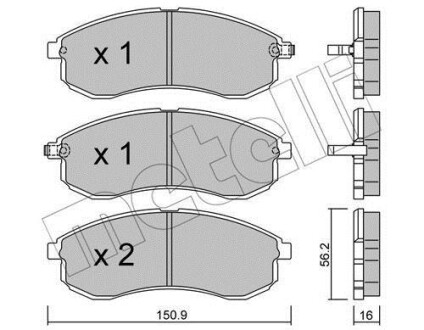 Комплект гальмівних колодок (дискових) Metelli 22-0482-0