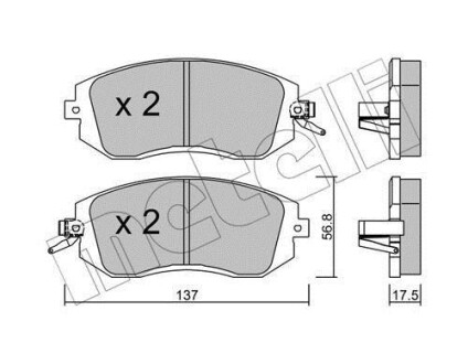 Комплект тормозных колодок (дисковых) Metelli 22-0500-1 (фото 1)