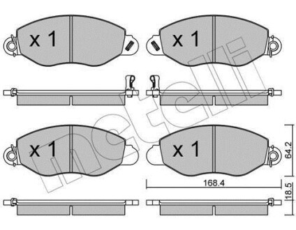 Комплект тормозных колодок (дисковых) Metelli 22-0536-0