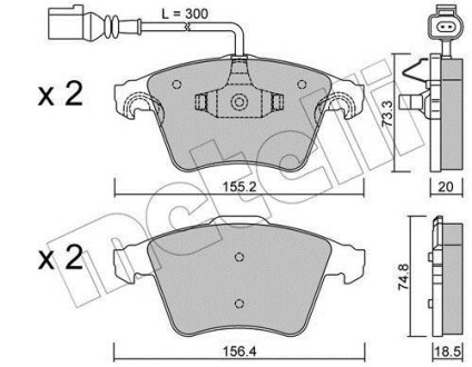 Комплект тормозных колодок (дисковых) Metelli 22-0552-2