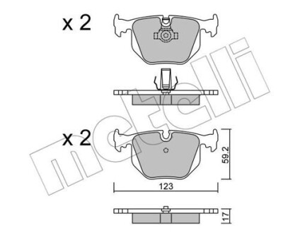 Комплект тормозных колодок (дисковых) Metelli 22-0560-0 (фото 1)