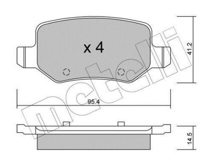 Комплект тормозных колодок (дисковых) Metelli 22-0565-0